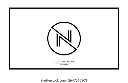 Alphabet letters N or NN logo monogram