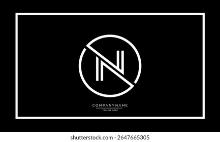 Alphabet letters N or NN logo monogram