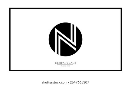 Alphabet letters N or NN logo monogram