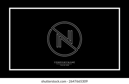 Alphabet letters N or NN logo monogram