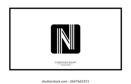 Alphabet letters N or NN logo monogram