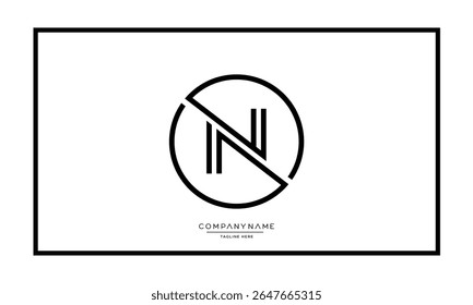 Alphabet letters N or NN logo monogram