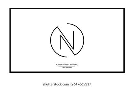 Alphabet letters N or NN logo monogram