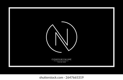 Alphabet letters N or NN logo monogram