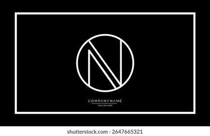 Alphabet letters N or NN logo monogram