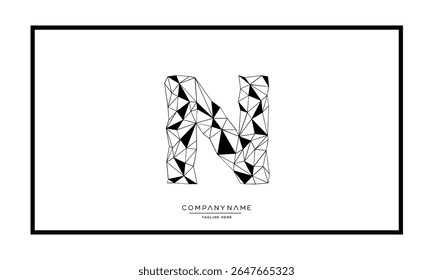 Alphabet letters N or NN logo monogram
