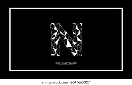 Alphabet letters N or NN logo monogram