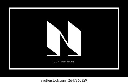Alphabet letters N or NN logo monogram