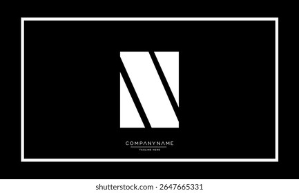 Alphabet letters N or NN logo monogram