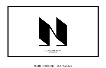 Alphabet letters N or NN logo monogram