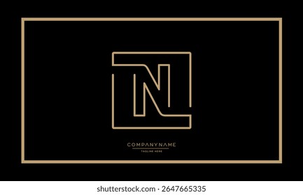 Alphabet letters N or NN logo monogram