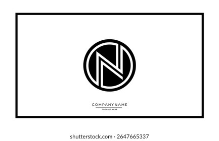 Alphabet letters N or NN logo monogram