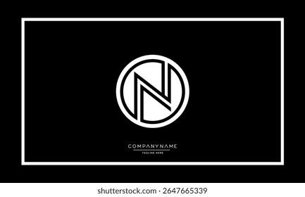 Alphabet letters N or NN logo monogram