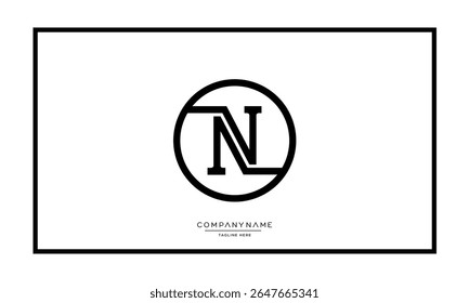 Alphabet letters N or NN logo monogram