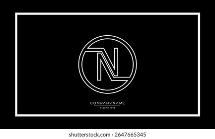 Alphabet letters N or NN logo monogram