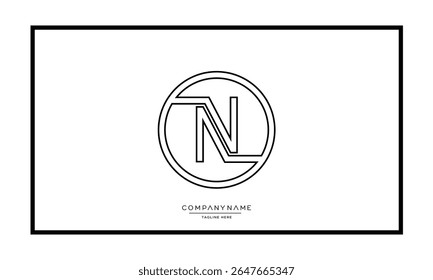 Alphabet letters N or NN logo monogram