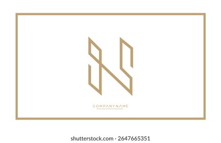 Alphabet letters N or NN logo monogram