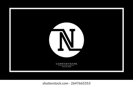Alphabet letters N or NN logo monogram