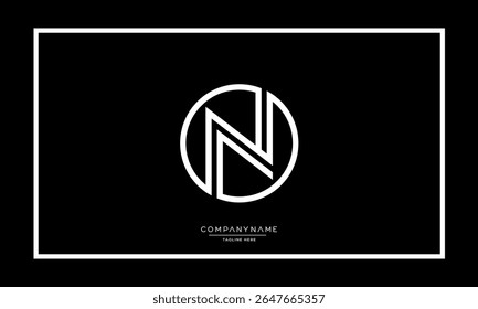 Alphabet letters N or NN logo monogram