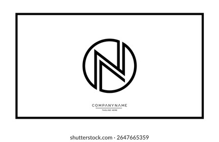 Alphabet letters N or NN logo monogram