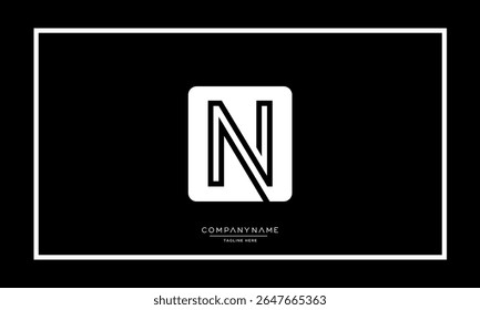 Alphabet letters N or NN logo monogram