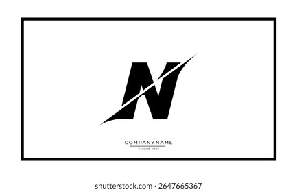 Alphabet letters N or NN logo monogram
