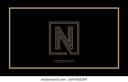 Alphabet letters N or NN logo monogram