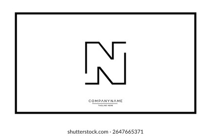 Alphabet letters N or NN logo monogram