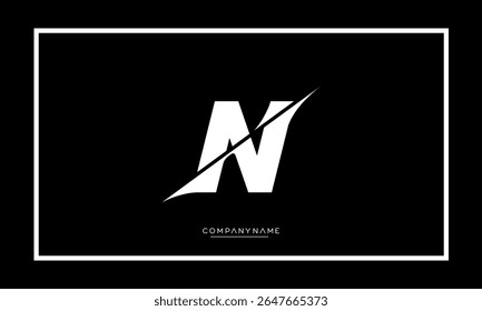 Alphabet letters N or NN logo monogram