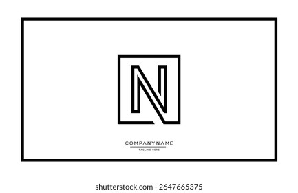 Alphabet letters N or NN logo monogram