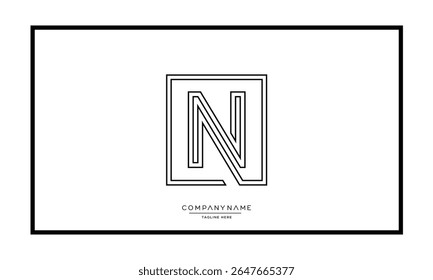 Alphabet letters N or NN logo monogram