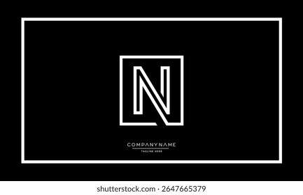 Alphabet letters N or NN logo monogram