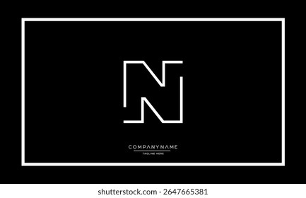 Alphabet letters N or NN logo monogram