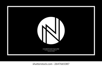 Alphabet letters N or NN logo monogram