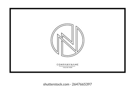 Alphabet letters N or NN logo monogram