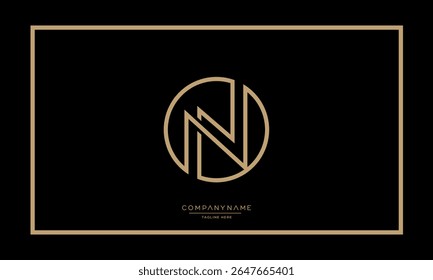 Alphabet letters N or NN logo monogram
