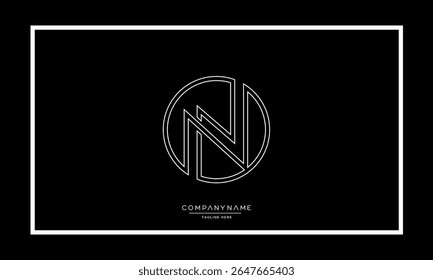 Alphabet letters N or NN logo monogram