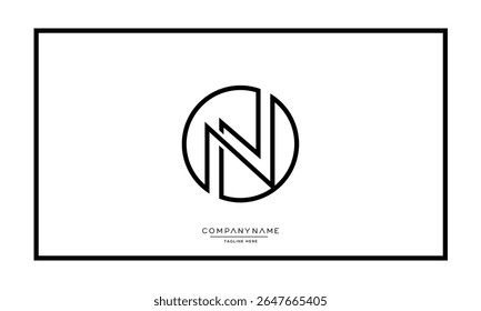 Alphabet letters N or NN logo monogram