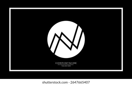 Alphabet letters N or NN logo monogram