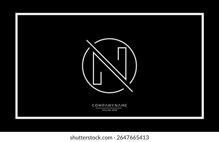 Alphabet letters N or NN logo monogram
