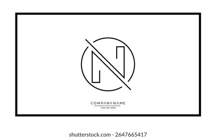 Alphabet letters N or NN logo monogram