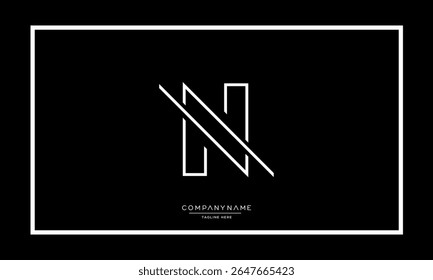 Alphabet letters N or NN logo monogram