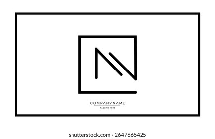 Alphabet letters N or NN logo monogram