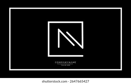 Alphabet letters N or NN logo monogram