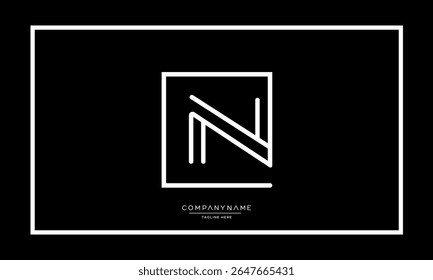 Alphabet letters N or NN logo monogram
