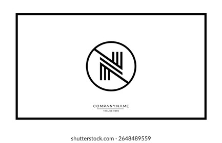 Alphabet letters N or NN logo monogram