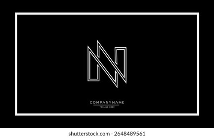 Alphabet letters N or NN logo monogram