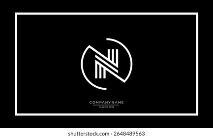 Alphabet letters N or NN logo monogram