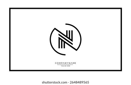 Alphabet letters N or NN logo monogram