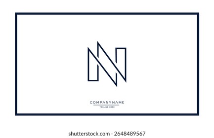 Alphabet letters N or NN logo monogram